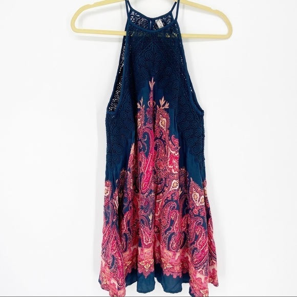 Free People Shea Printed Halter Neck Mini Dress - Picture 2 of 8